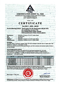 Сертифікат тиску обігрівачів Verano 10 бар